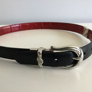 Brighton Reversible Black/Red Leather Belt